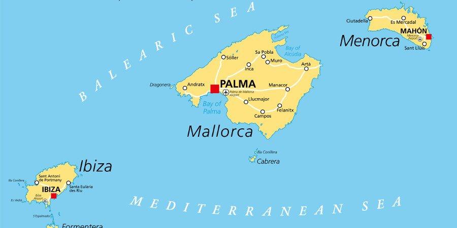 Mappa delle Isole Baleari